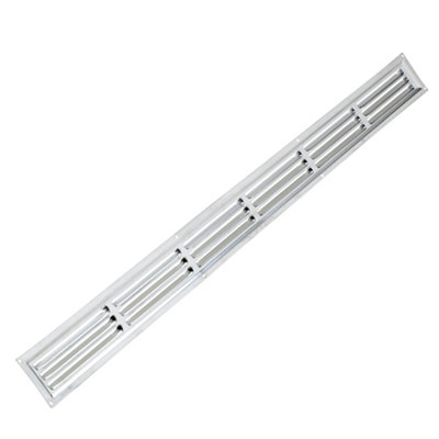 Manrose Silver Effect Rectangular Fixed Louvre Vent V1880(H)50mm (W)660mm from B&Q