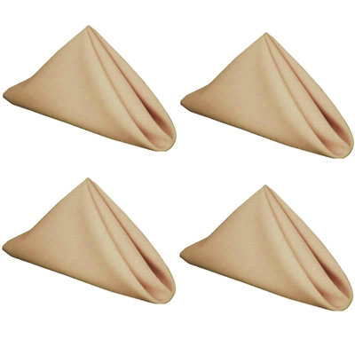 Gr8 Home Set Of 4 Latte Polyester Square Napkins Table Cloth Wedding Hotel Linen Dinner Party from B&Q