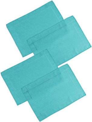 Gr8 Home Set Of 4 Teal Polyester Placemats Dining Table Mats Wedding Hotel Linen Dinner Party from B&Q