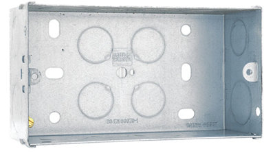 Bg Electrical 47mm 2 Gang Double Metal Back Box Flush Wall Mounted from B&Q