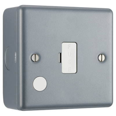 British General Bg Metal Clad 13A Unswitched Fuse Connection Unit & Flex Outlet from B&Q