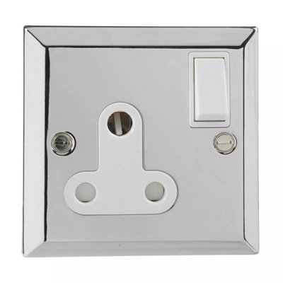British General Chrome Single 1 Gang BS 546 Round Pin Socket Switched 15A Plug - Image 3
