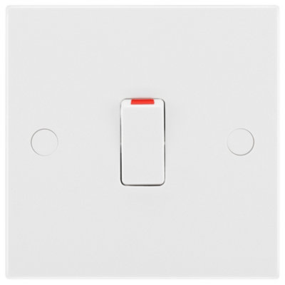 Bg 20A Rocker Raised Square Control Switch Gloss White from B&Q