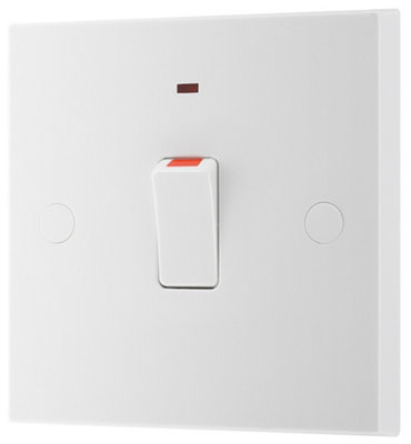 Bg 20A Rocker Raised Square Control Switch Gloss White Led Indicator from B&Q