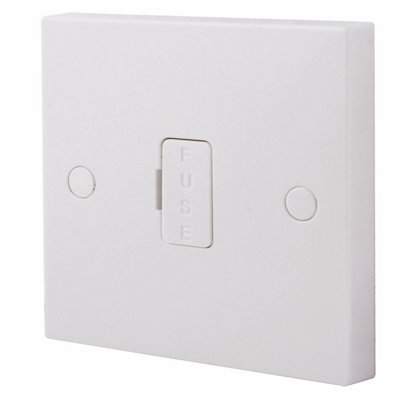 Bg 13A 1 Gang 1 Way Raised Square Profile Unswitched Fused Connection Unit Gloss White from B&Q