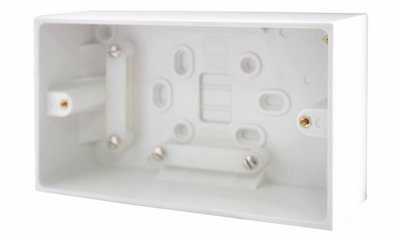Bg Plastic 2-Gang 40mm Double Pattress Box from B&Q