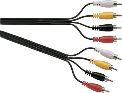 Electrovision Standard 4X Phono Plugs To 4X Phono Plugs Screened Lead 1.2M from B&Q