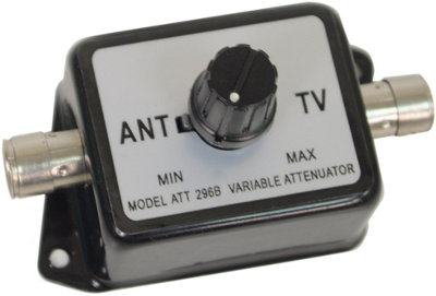 Electrovision Variable Attenuator With An Adjustment Dial And Input And Output Ports Mounted In The Attenuator Housing from B&Q