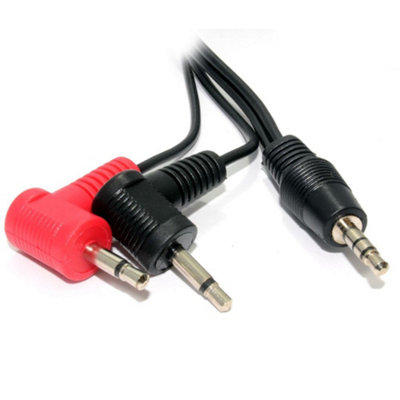 Kenable 3.5mm Stereo Jack Plug To Twin 3.5mm Right Angled Mono Jack Plugs 1M from B&Q