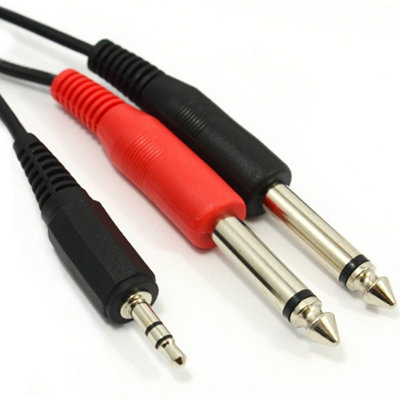 Kenable Laptop 3.5mm Jack To Mixer 2 X 6.35mm Mono Jacks Cable Lead 1.2M from B&Q
