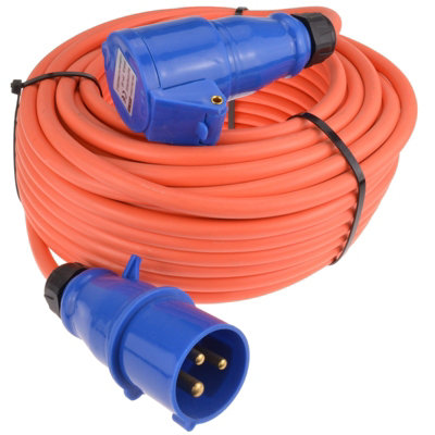 Kenable Caravan Motorhome 3 Pin Electric Hookup 2.5mm Cee 16A Mains Extension Cable 25M from B&Q