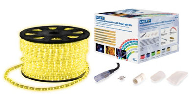 Netagon Outdoor Festive Static Led 45M Rope Lights Kit With Wiring Accessories- Yellow from B&Q