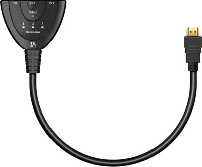 Electrovision 3X1 Hdmi 4K Splitter Hdmi Plug To 3 Hdmi Sockets from B&Q