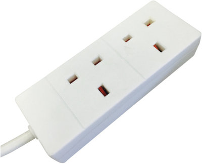 Netagon Eagle Two Gang 13 A Extension Lead 10M- White from B&Q