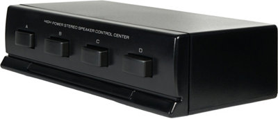 Electrovision E Audio High Power Stereo Speaker Switch With A Front Selector Control And Multiple Stereo Speaker Output Connections from B&Q