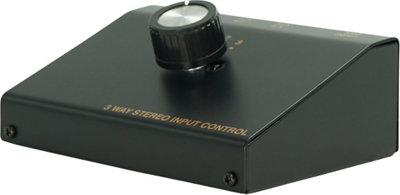 Electrovision Audio 3 Way Stereo Audio Source Selector With A Front Selector Control And Three Stereo Input Connections Leading To One Output from B&Q