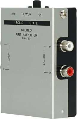 Electrovision E Audio Stereo Phono Pre Amplifier With Left And Right Phono Inputs And A Stereo Output On The Main Housing from B&Q