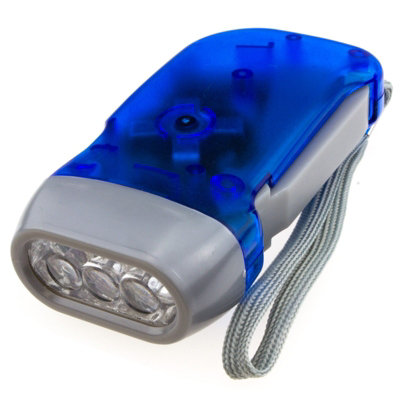 Kenable Squeeze Charge Battery Powered 3 Led Camping Dynamo Torch With Hand Strap from B&Q