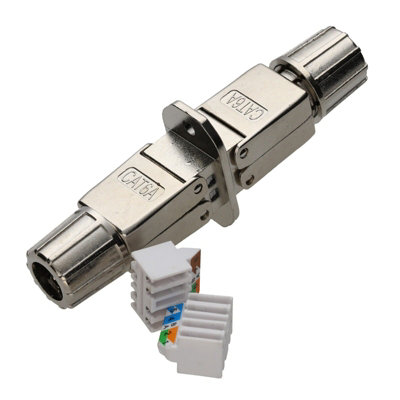 Kenable Cat6A Panel Mount Ftp Inline Punch Down Coupler Joiner Ethernet 8P8C Cable Metal from B&Q