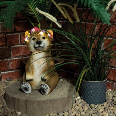 Netagon Garden Outdoor Solar Powered Light Up Animal Bear Ornament Gnome Decoration Gift from B&Q