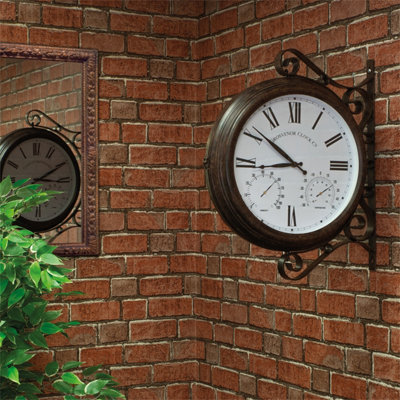 St Helens Home & Garden Double Sided Outdoor Clock With Humidity & Temp. from B&Q