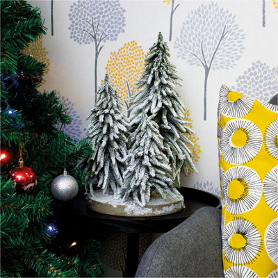 Netagon St Helens Home And Garden Decorative Snow Topped Mini Artificial Christmas Tree Display On Plinth from B&Q