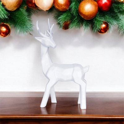Netagon St Helens Home And Garden White Glitter Reindeer from B&Q