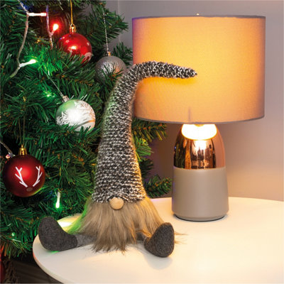 Netagon St Helens Home And Garden Festive Xmas Christmas Gonk Ornament Grey & White from B&Q