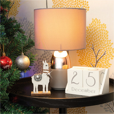 Netagon Festive Wooden Standing Alpaca Christmas Ornament from B&Q