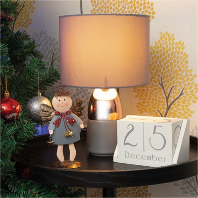 Netagon Festive Metal Christmas Angel Ornament- Grey from B&Q