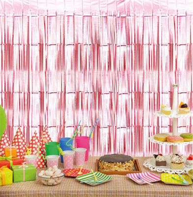 Netagon Cheetah Metallic Party Event Photo Backdrop Tinsel Curtain 2.5M X 1M Rose Gold from B&Q
