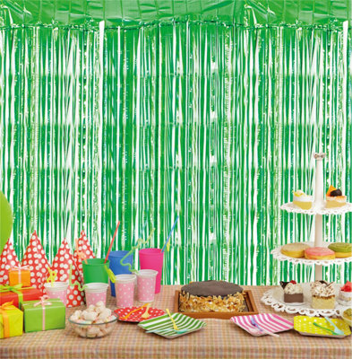 Netagon Cheetah Metallic Event Party Photo Backdrop  Tinsel Curtain 3M X 1M Green from B&Q