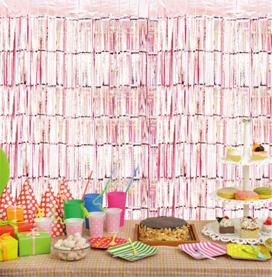 Netagon Cheetah Shimmer Party Event Photo Backdrop Tinsel Curtain 2.5M X 1M Rose Gold from B&Q