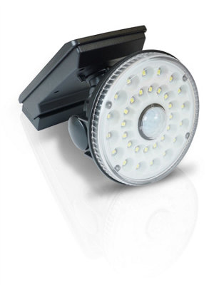 B&Q -  Solar Led Pir Motion Sensor Security Wall Flood Light Outdoor Garden Adjustable