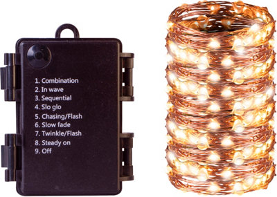 Netagon St. Helens Home And Garden Battery Copper Wire 200 Warm White Led String Light With Programme Controller 20M from B&Q