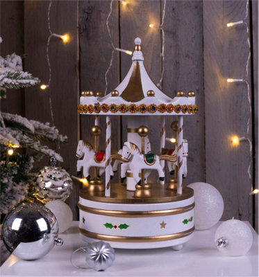 St Helens Multicolour Wooden Carousel Music Box - Image 3