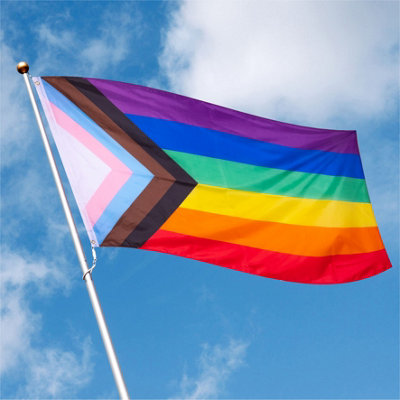 St Helens Home & Garden Progress Pride Flag Inc. Holes 150X90Cm In Bright & Vivid Colours from B&Q