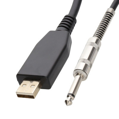 Kenable Usb To 6.35mm Mono Jack Plug Guitar Instrument Lead 3M Black from B&Q