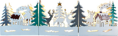 Netagon Xmas Haus Festive Light Up Led Wood Village Scene from B&Q