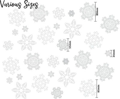 Xmas Haus Christmas Snowflake Window Themed Sticker Set Of 144 from B&Q