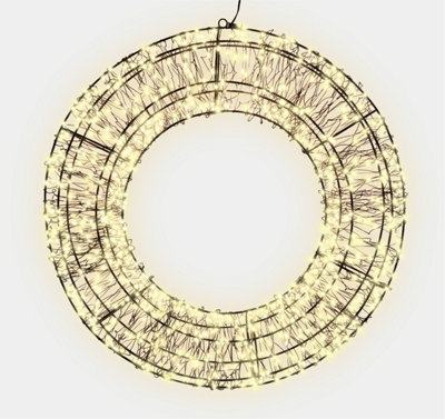 Rackhams White 50 X 8.5Cm 2D 720 Led Warm Wreath With 10% Twinkle - Image 3