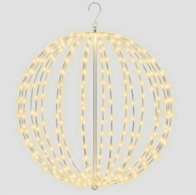 Xmas Haus White 320 Warm Led Metal Hanging Ball 50Cm