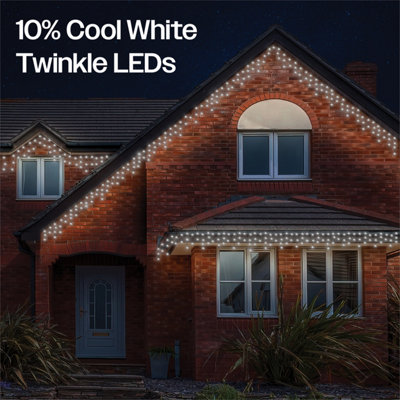 B&Q -  Icicle Lights 60/40/20 Drop Black 2M/60 Led Cool White 10%