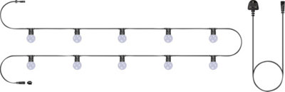 Eagle Connect Festoon Black Rubber Ip44 5M/10X2W Warm White Opaque Lamps from B&Q