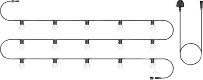 Eagle Connect Festoon Black Rubber Ip44 5M/15X2W Warm White Clear Lamps from B&Q
