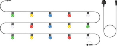 Eagle Connect Festoon Black Rubber Ip44 5M/15X2W Coloured Lamps from B&Q