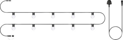Eagle Connect Festoon Black Rubber Ip44 10M/10X2W Cool White Clear Lamps from B&Q