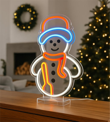Electrovision Xmas Haus Led Neon Festive LightsSnowman from B&Q
