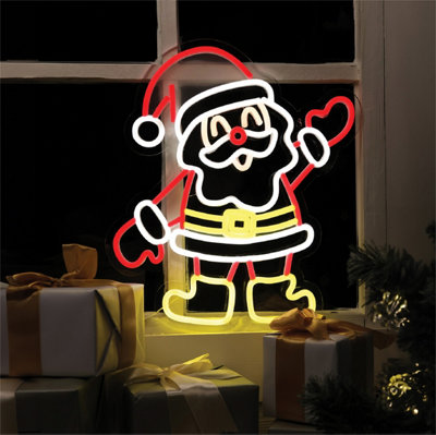 Electrovision Xmas Haus Silhouette Neon Light 36X40Cm Usb Led Christmas DecorationSanta / Father Christmas from B&Q