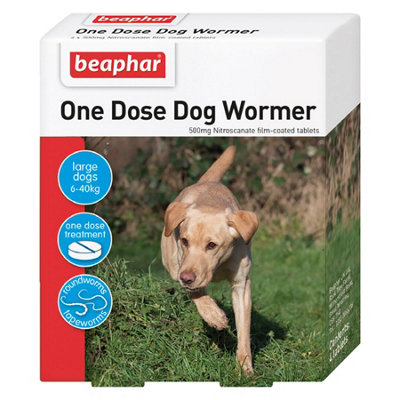 Beaphar Dogs Upto 40Kg One Dose Wormer 4 TabletsPack Of 6 from B&Q